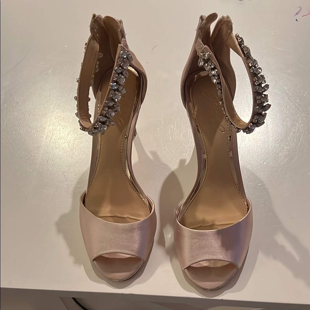 Elegant Pink Satin Women's Heels